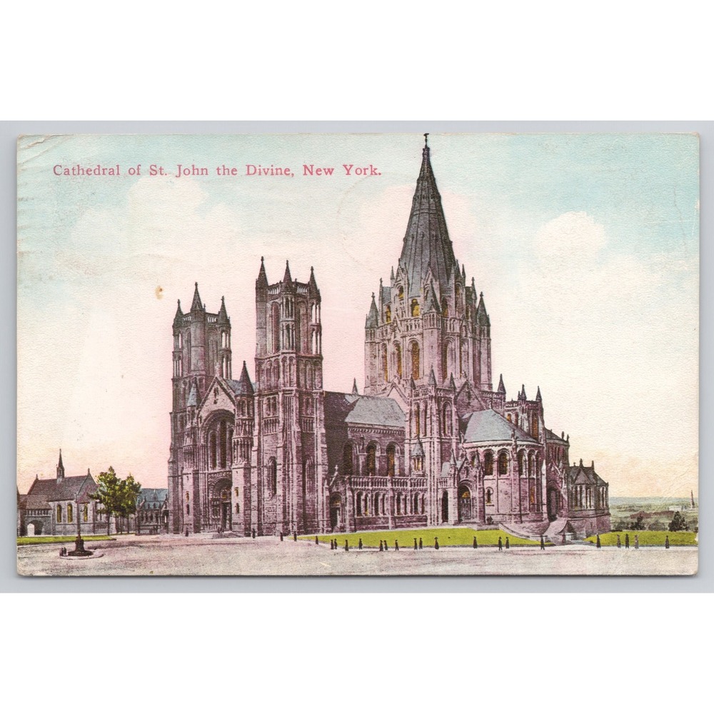 Vintage Cathedral of St John the Divine New York‎ Postcard